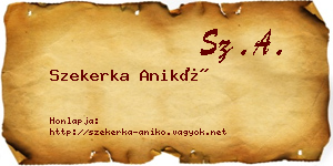 Szekerka Anikó névjegykártya